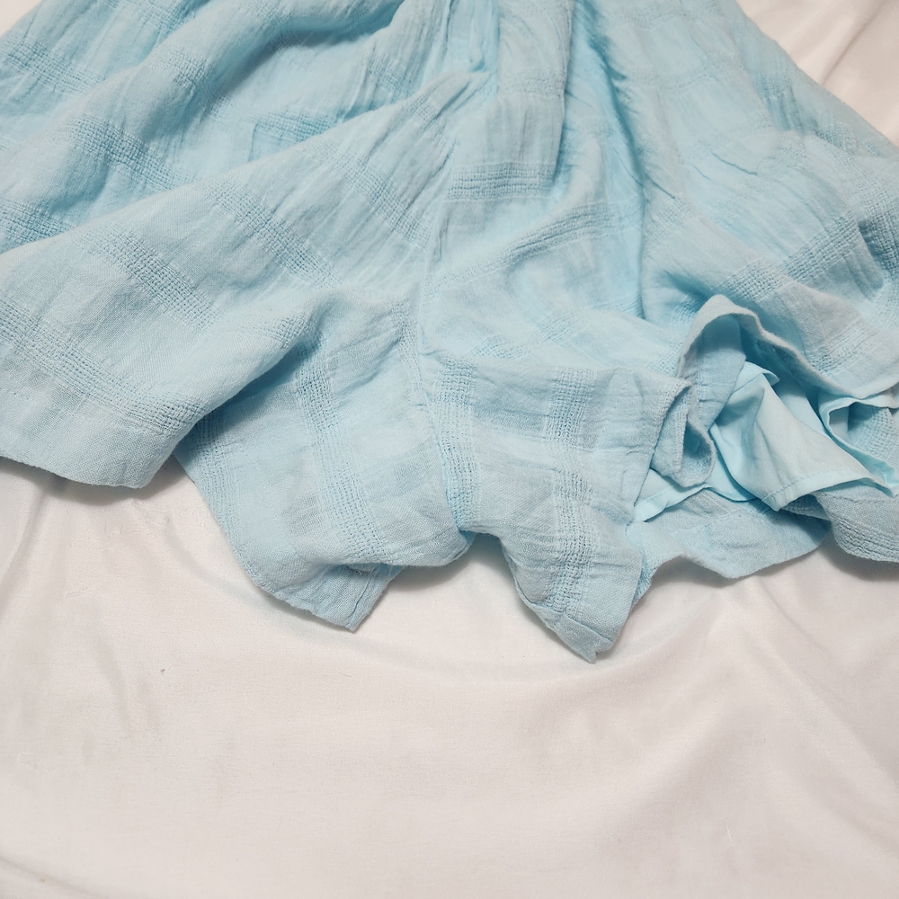 American Eagle Babydoll Romper Shorts Dress Womens Small Sky Blue Halter Beach - Picture 15 of 16